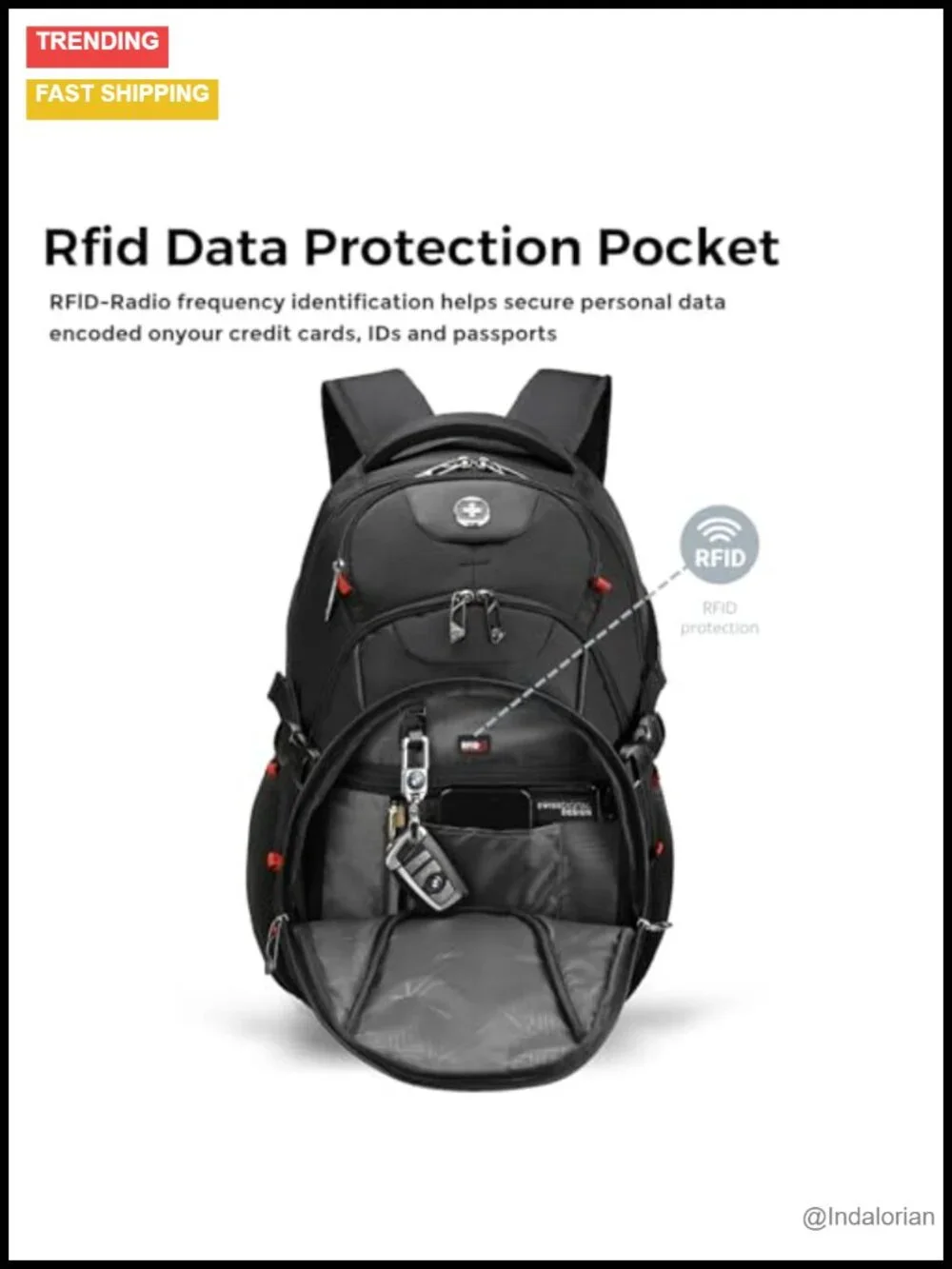 Laptop Backpack with USB Charging Port, 15.6